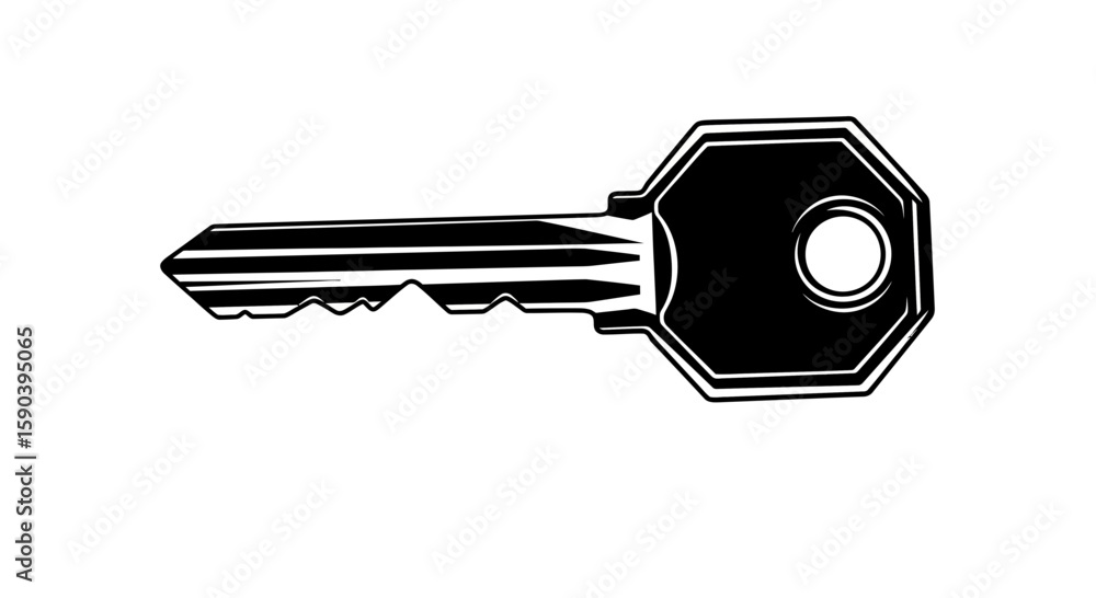 Poster vector unlock security with this black and white key vector illustration for graphic design and secu