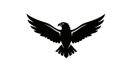Obraz premium Vector black eagle vector illustration soaring high with open wings design for logo and graphic design needs
