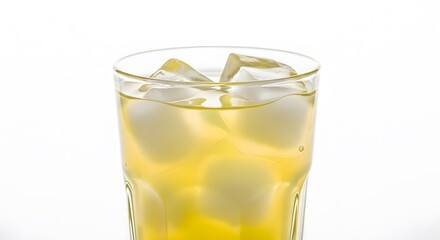 Refreshing glass of iced tea, cool summer beverage, refreshing drink on white background
