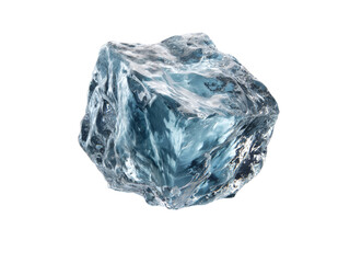 Large clear ice cube isolated on black background, Isolated On Transparent Background, Png