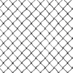 Black and white hand-drawn chain link fence pattern for seamless backgrounds. Vector illustration