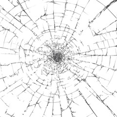 Obraz premium Cracked glass effect in grayscale, radial pattern fractal design concept. Vector illustration