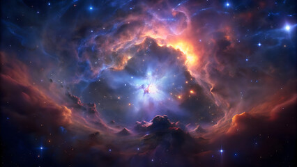 IC348 star-forming region with reflection nebula in the Perseus constellation