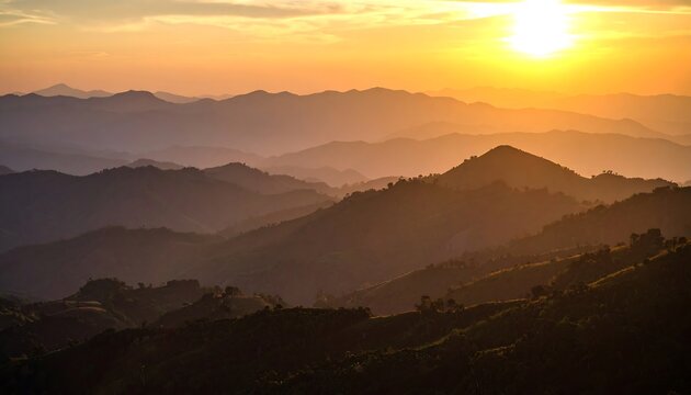 Majestic mountain range at sunset (1)