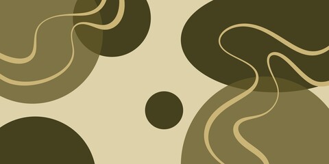 Camouflage with round elements. Classic military pattern with round khaki spots.