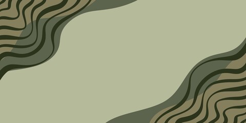 Abstract pattern with smooth wavy lines in shades of khaki and green