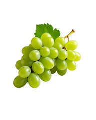 A fresh bunch of natural green grapes isolated on white