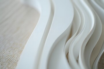 Abstract white wave background texture design modern minimalist wallpaper pattern art