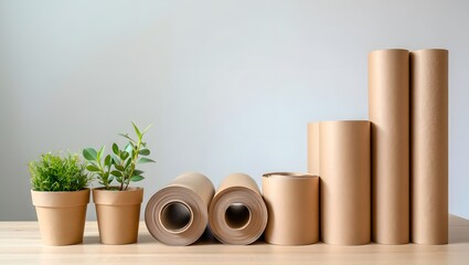 Sustainable kraft paper rolls for eco friendly packaging and craft projects materials