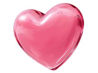 Pink glass heart shape romantic love symbol, Isolated On Transparent Background, Png