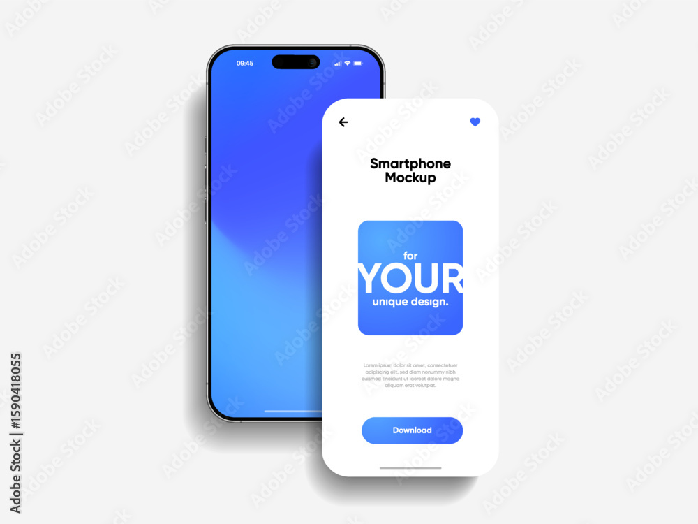 Poster realistic smartphone mockup. mobile phone vector with isolated on white background. device front vie