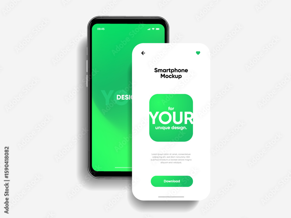 Poster realistic smartphone mockup. mobile phone vector with isolated on white background. device front vie