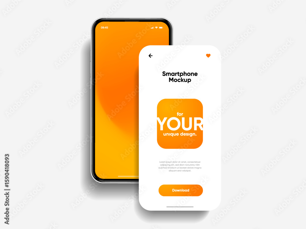 Poster realistic smartphone mockup. mobile phone vector with isolated on white background. device front vie