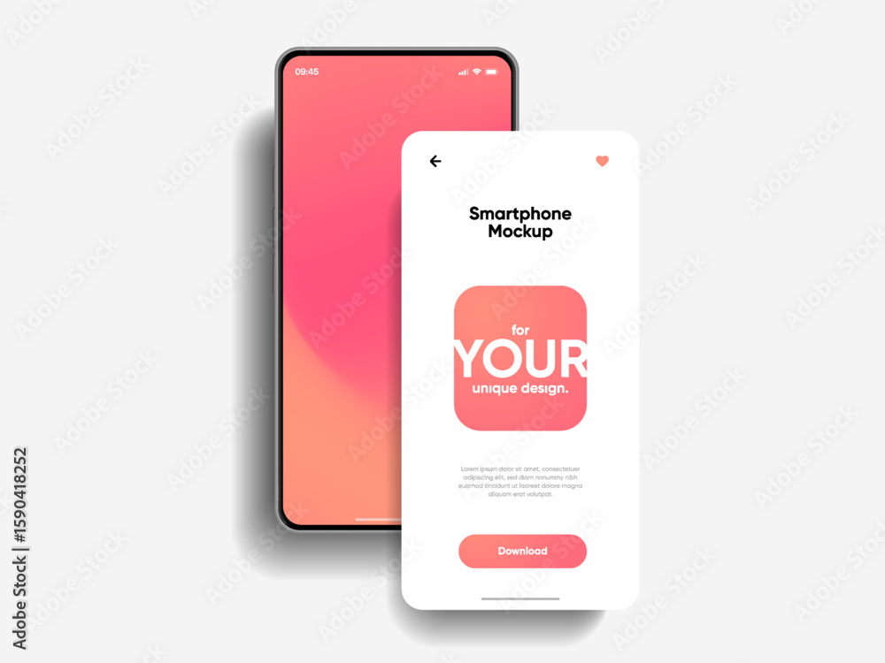 Poster realistic smartphone mockup. mobile phone vector with isolated on white background. device front vie