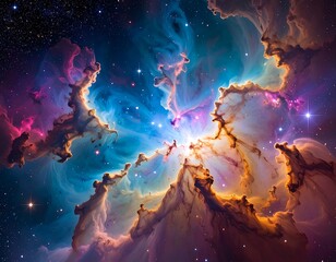 Colorful nebulae in deep space (1)