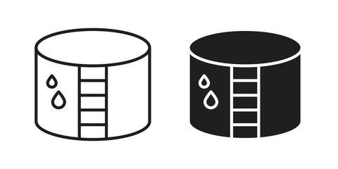 Water tank icon. vector flat and line symbols. Vector Graphics.