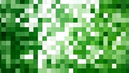 Fototapeta premium Abstract pixelated pattern of green and white squares