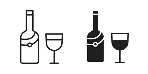 Vodka icon. vector flat and line symbols. Vector Graphics.