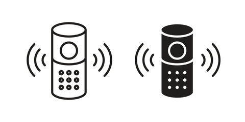 Smart speaker icon. vector flat and line symbols. Vector Graphics.