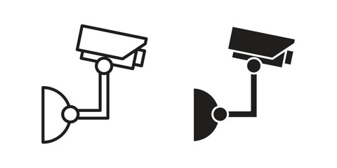 Security camera icon. vector flat and line symbols. Vector Graphics.