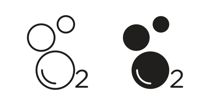 Oxygen O2 icon. vector flat and line symbols. Vector Graphics.