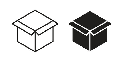 Open box icon. vector flat and line symbols. Vector Graphics.