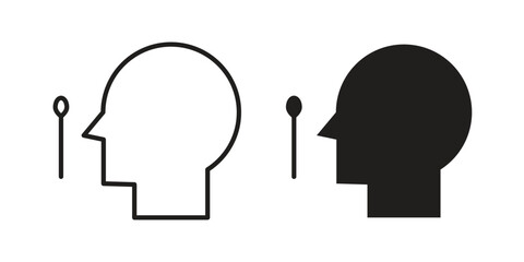 Nasal swab icon. vector flat and line symbols. Vector Graphics.