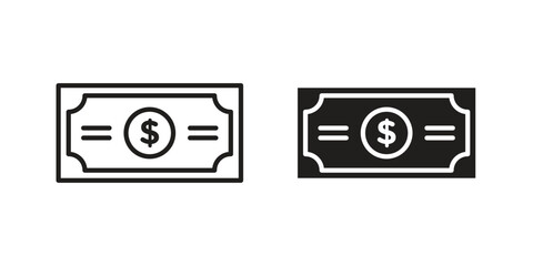 Money icon. vector flat and line symbols. Vector Graphics.