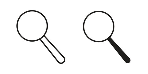Magnifying glass icon. vector flat and line symbols. Vector Graphics.