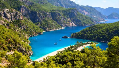 Obraz premium Scenic coastal view of a bay