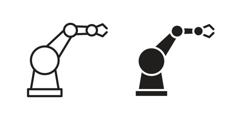Industrial robot icon. vector flat and line symbols. Vector Graphics.