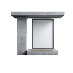 Minimalist Concrete Frame Showcase With Transparent Background
