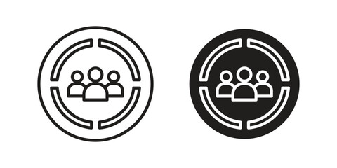 Demographics icon. vector flat and line symbols. Vector Graphics.