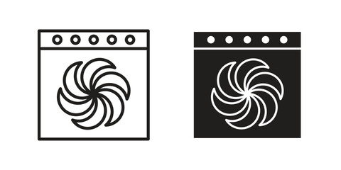 Convection turbofan stove icon. vector flat and line symbols. Vector Graphics.