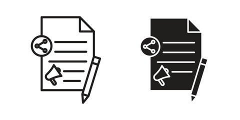 Content marketing icon. vector flat and line symbols. Vector Graphics.