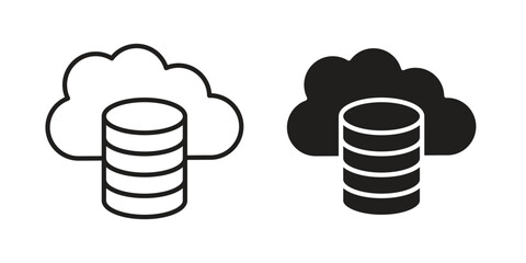 Cloud server icon. vector flat and line symbols. Vector Graphics.