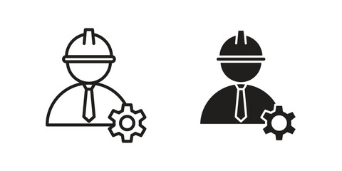 Civil Engineer icon. vector flat and line symbols. Vector Graphics.