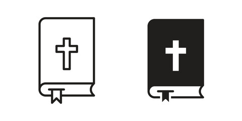 Obraz premium Bible icon. vector flat and line symbols. Vector Graphics.