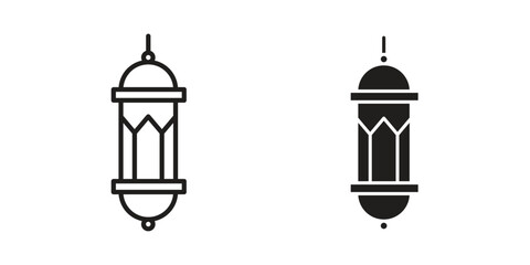 Arabic Lamp icon. vector flat and line symbols. Vector Graphics.