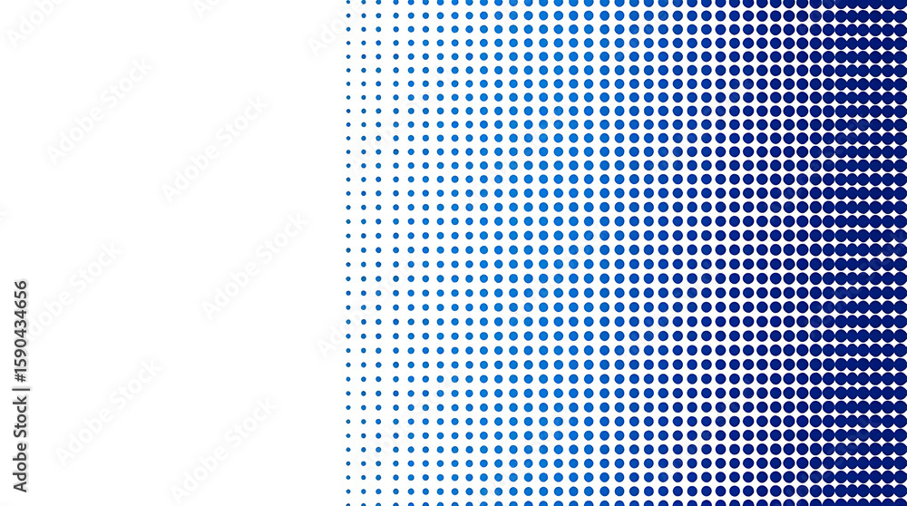 Poster a blue halftone pattern with a gradient from light to dark creates a modern and abstract background 