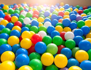 Colorful plastic balls in a large pile
