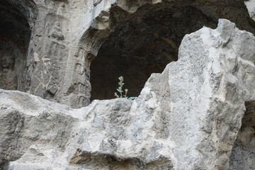 Heavily Eroded Exterior of an Ancient Rock Grotto