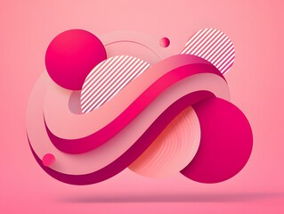 Abstract Pink and Red Geometric Shapes - Modern Design Element