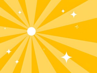 Radiant Sunburst Background with Sparkling Stars
