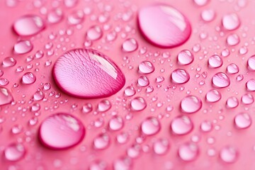 Pink Surface Covered in Water Droplets - Macro Photography