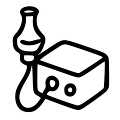 Nebulizer device medical icon outline in black and white