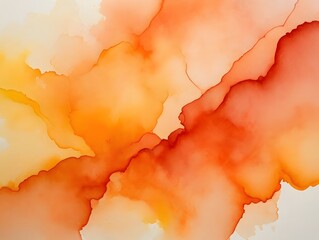 Abstract Alcohol Ink Flow Art - Orange and Yellow Swirls