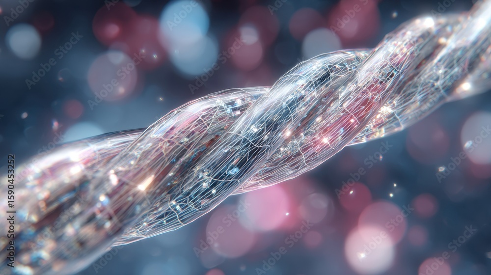 Poster crystalline structure of biogenic silica in a bamboo optical fiber is highlighted, emphasizing its l