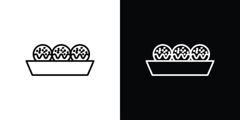Takoyaki icon. Editable stroke. Icon for web.