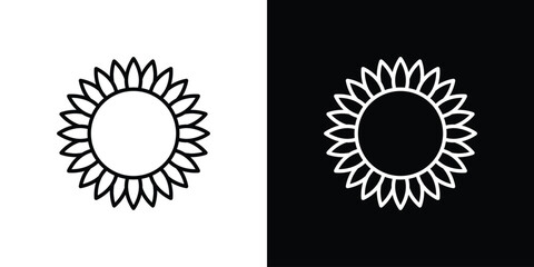 Sunflower icon. Editable stroke. Icon for web.